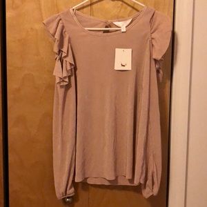 Lauren Conrad cold shoulder long sleeve shirt NWT